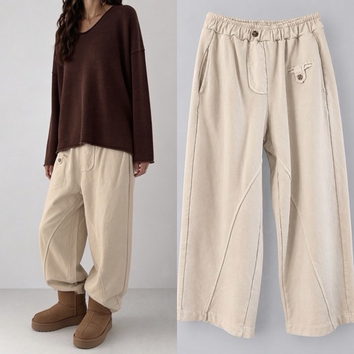 Damen baggy hose beige - baggy, 36